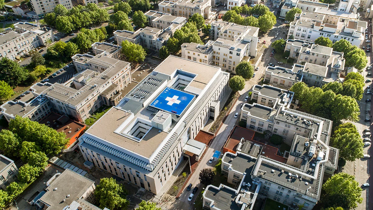 Vue aérienne de l'hôpital Édouard Herriot, Hospices Civils de Lyon